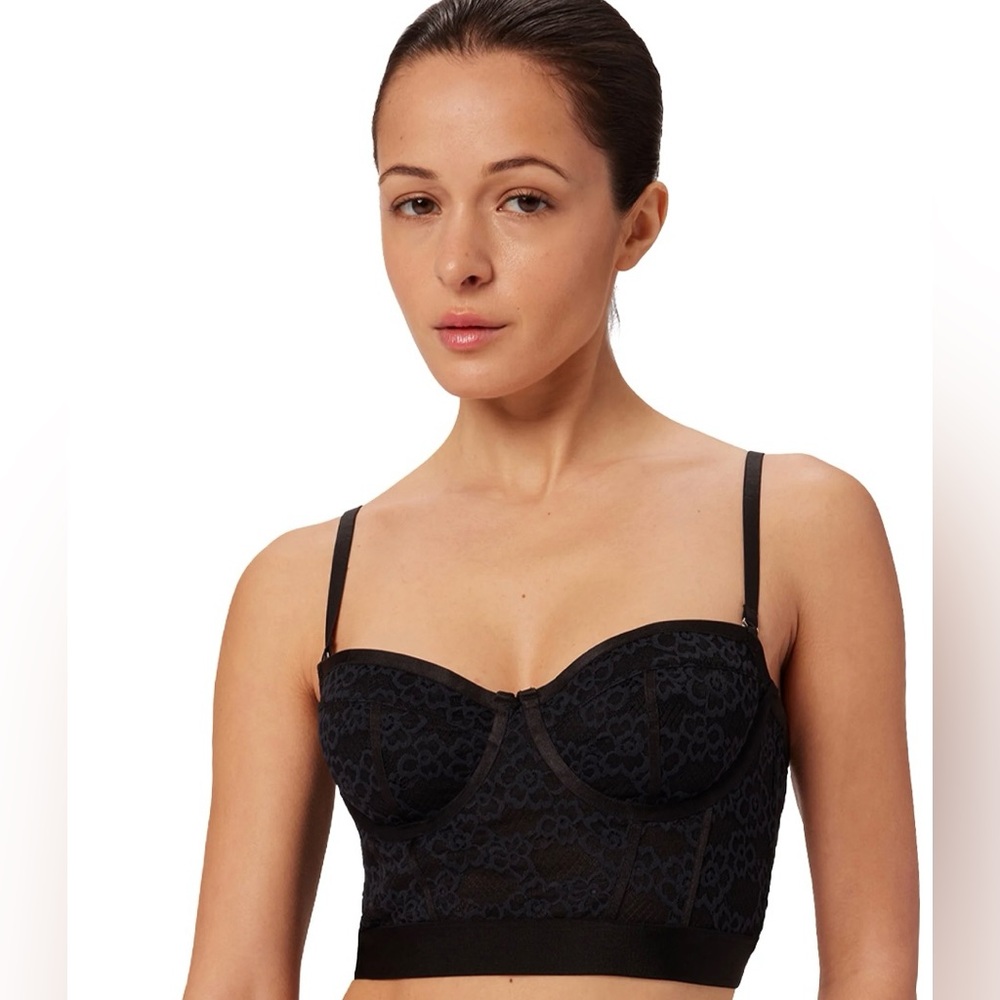 Parade’s Women’s Floral Black Lace Bustier! NWT! Size S+‎
